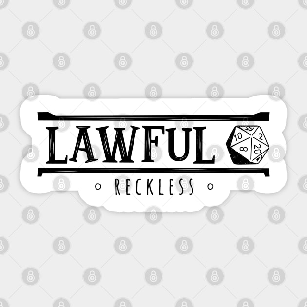 Lawful Reckless (Modern Alignments) Sticker by The Digital Monk